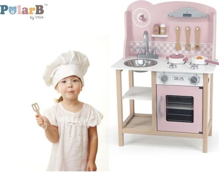 Immagine prodotto Viga Toys Mobile da cucina in legno Eco con accessori PolarB, rosa