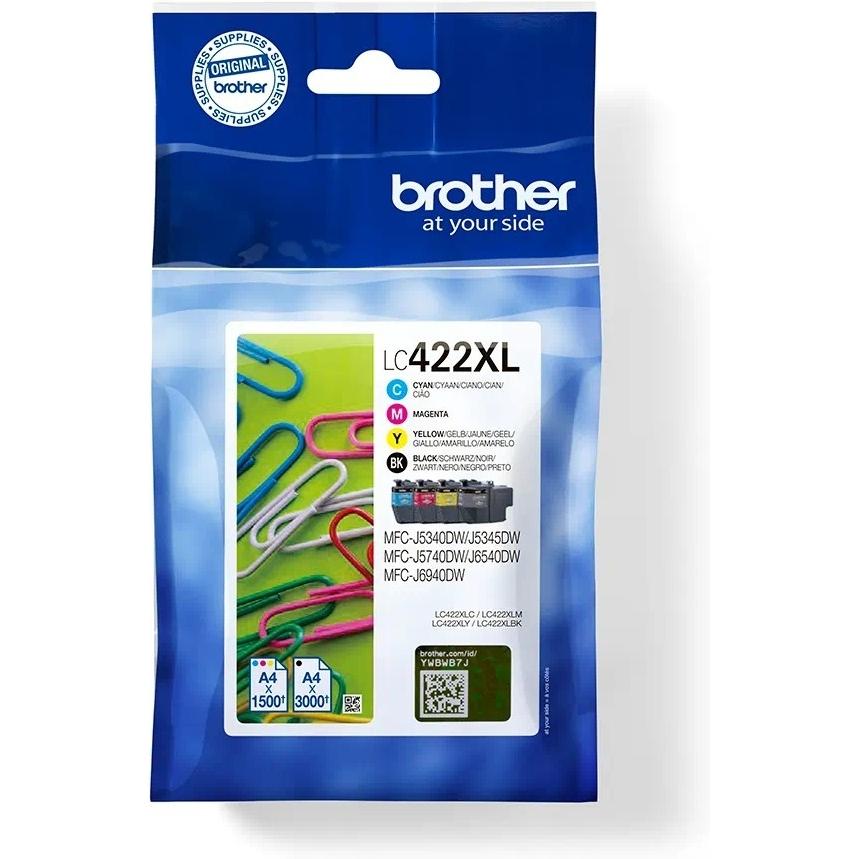 Brother, Druckerpatrone, and Ink Cartridges Multipack Each cartridge prints up to 1500 page (M, BK, Y, C)
