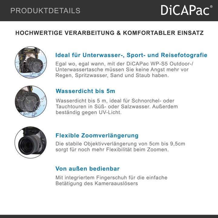 Actual product image DiCAPac Wp-S5 (Camera inner pocket, 1 l)