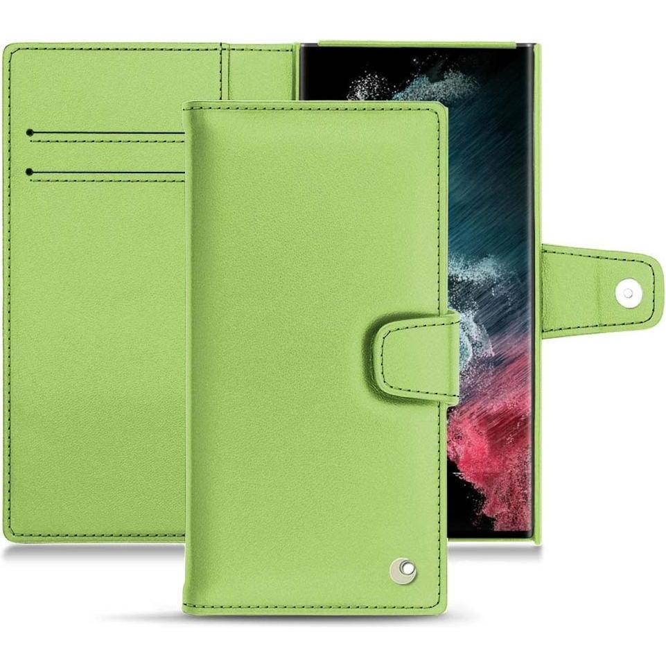 Noreve Lederschutzhülle Wallet (Samsung Galaxy S22 Ultra), Smartphone Hülle, Grün