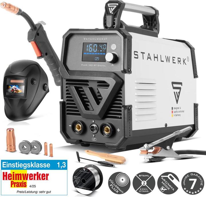 Produktbild Stahlwerk Schweissgerät FLUX 160 ST Digital mit 160 A Vollausstattung