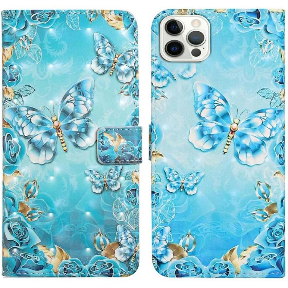 Cover-Discount iPhone 16 Pro - Etui Glitzer Effekt (Apple iPhone 16 Pro), Smartphone Hülle, Blau