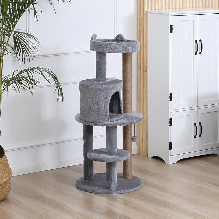 Actual product image PawHut Cat tree (104 cm, Light grey)