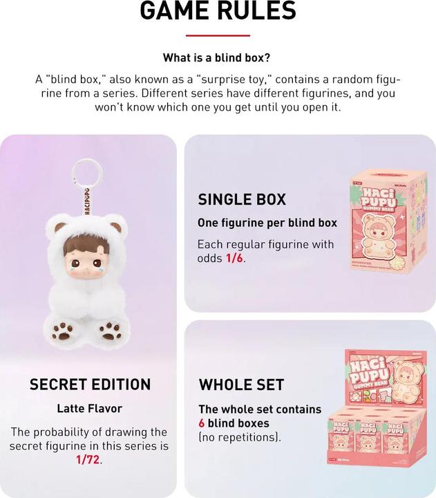 Produktbild Pop Mart Hacipupu Gummy Bear Blind Box (1 Stück) (13 cm)