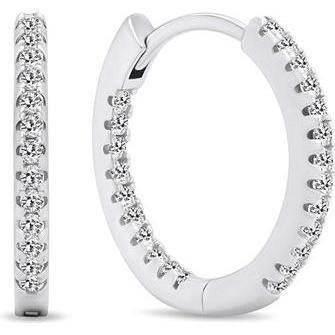 Brilio, Ohrringe, Silver - Glittering round earrings with zircons EA362W