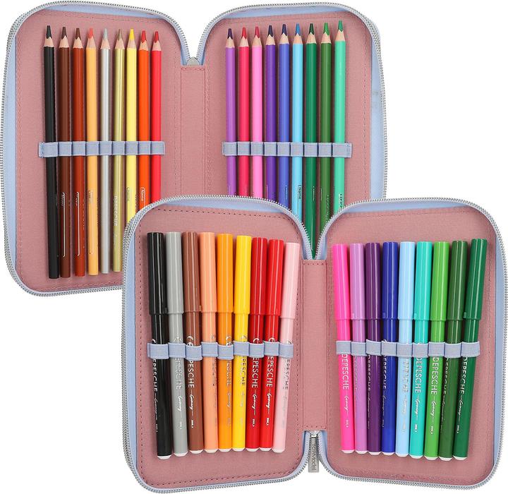 Image du produit Magni Depesche TOPModel trousse à crayons TEAM TEDDY 3 compartiments remplis bleu pendentif ourson