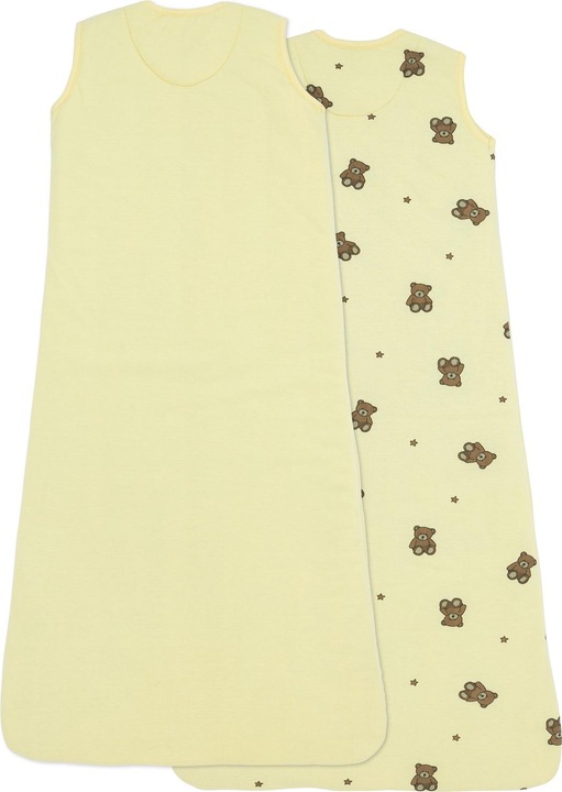 Produktbild Meyco 2-p slpzk gevoerd 110cm Teddy Bear allover/soft yellow (110 cm)