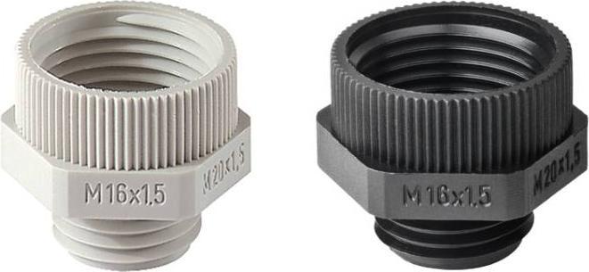 Actual product image Jacob Raising with hexagonal external thread M16 internal thread M20Polyamide light grey RAL 7035