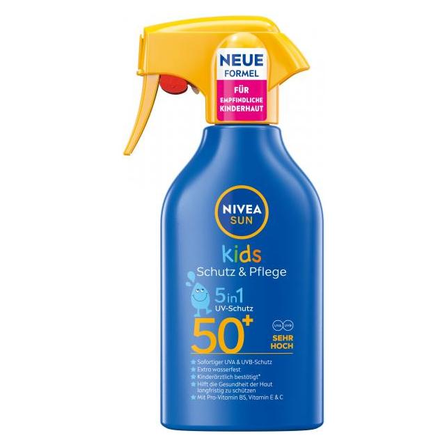 Nivea, Zonnecrème, Sun Kids Zonnespray 250ml Spf 50+ (Zonnebrandspray, Spf 50+, 250 ml)