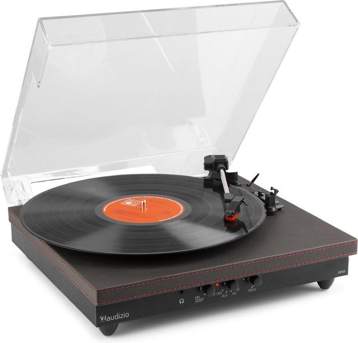 Actual product image Audizio RP113B - Platenspeler met Bluetooth in/uit - USB - Ingebouwde Speakers - Donker Grijs (Automatic)