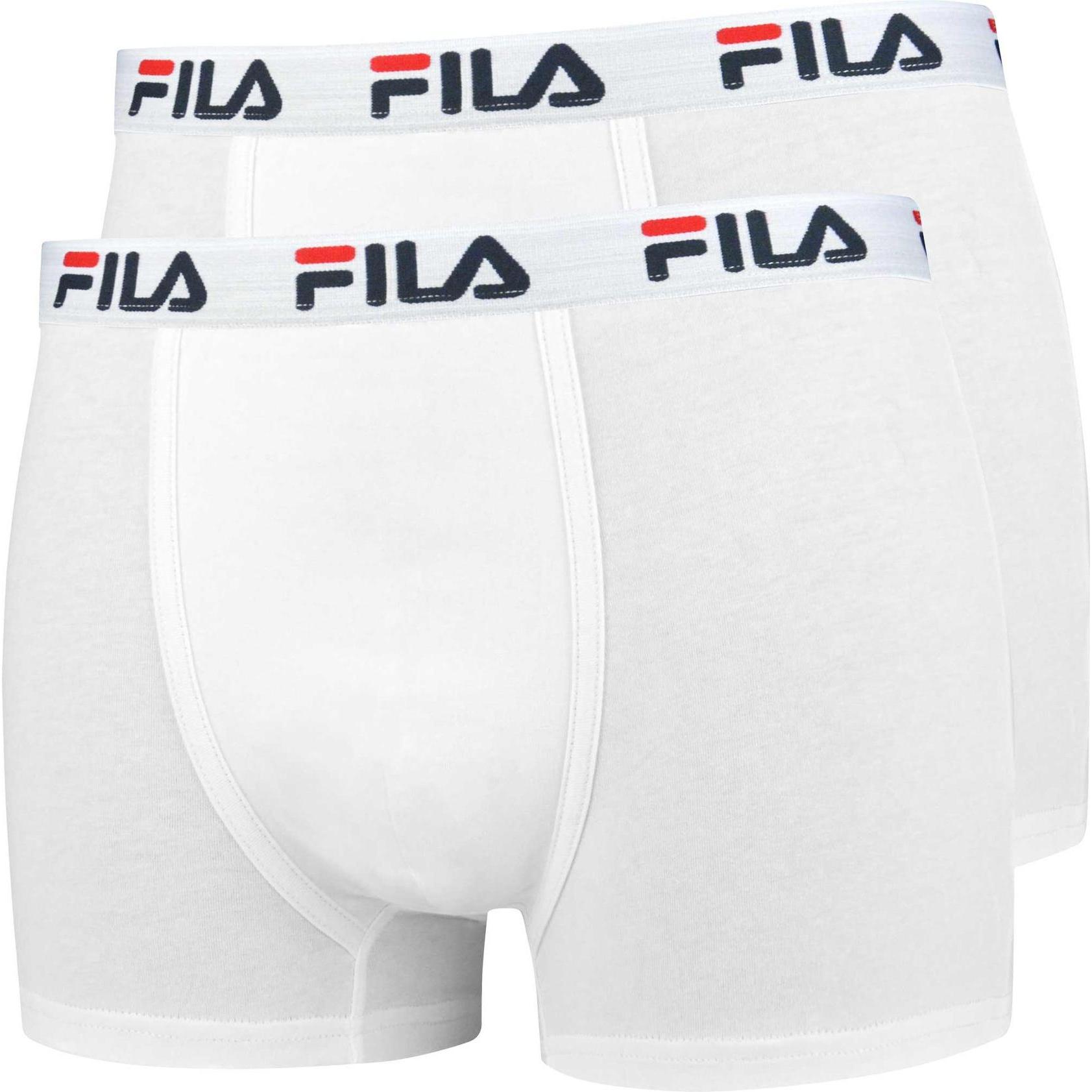 Thumbnail - FILA, Herren, Unterhosen, Boxer 2 Pack Elastic With Logo, Weiss, (S, 2er Pack)