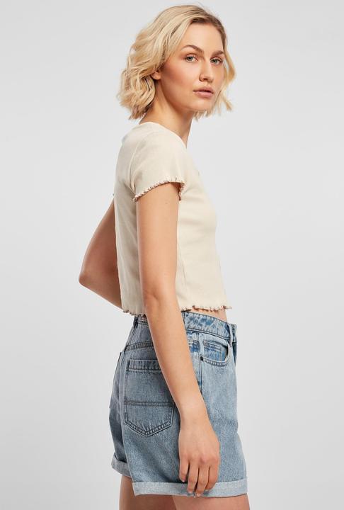 Produktbild Urban Classics Ladies Cropped Button Up Rib Tee - 12114 (4XL)