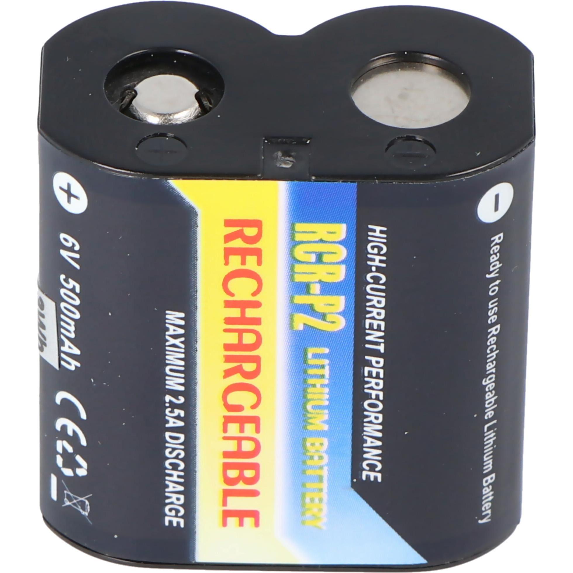 AccuCell Schnellladegerät CR-P2P PowerSet inklusive CR-P2 Li-ion Akku (1 Stk., CRP2, 600 mAh, Akku), Akku Ladegerät