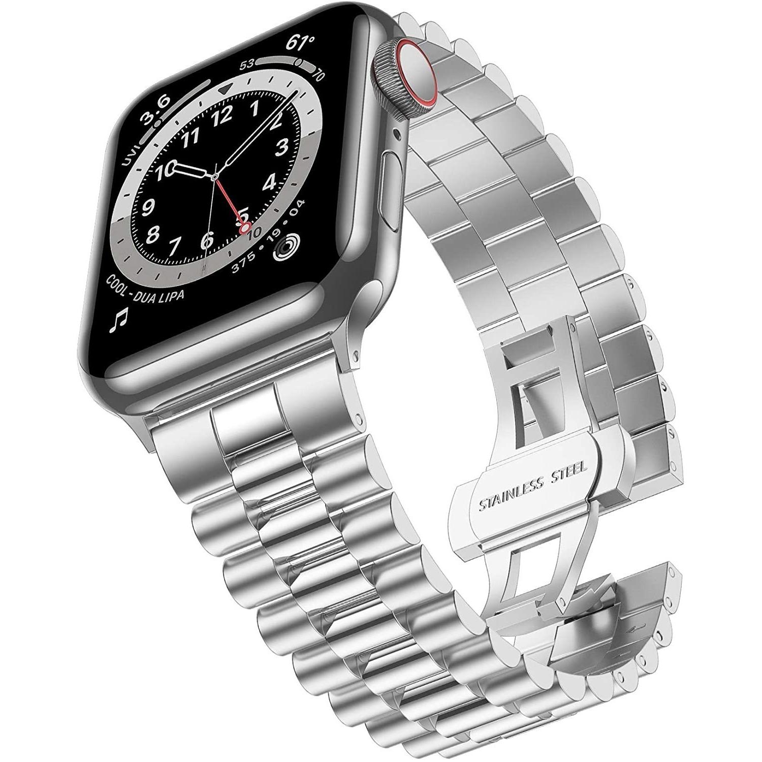 Thumbnail - Strap-it Stahlband (Edelstahl, Apple Watch), Uhrenarmband, Silber