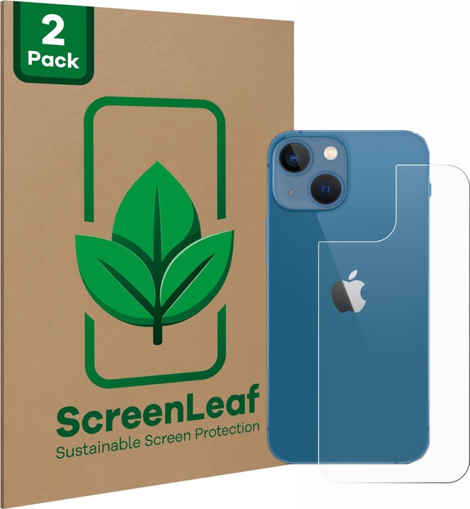 ScreenLeaf Protective film sustainable screen protector screen protector film clear transparent (2 Piece, Apple iPhone 13 mini)