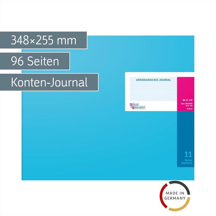 Image du produit König & Ebhardt K™NIG & EBHARDT Journal américain, 48 feuilles, 11 comptes (À rayures)