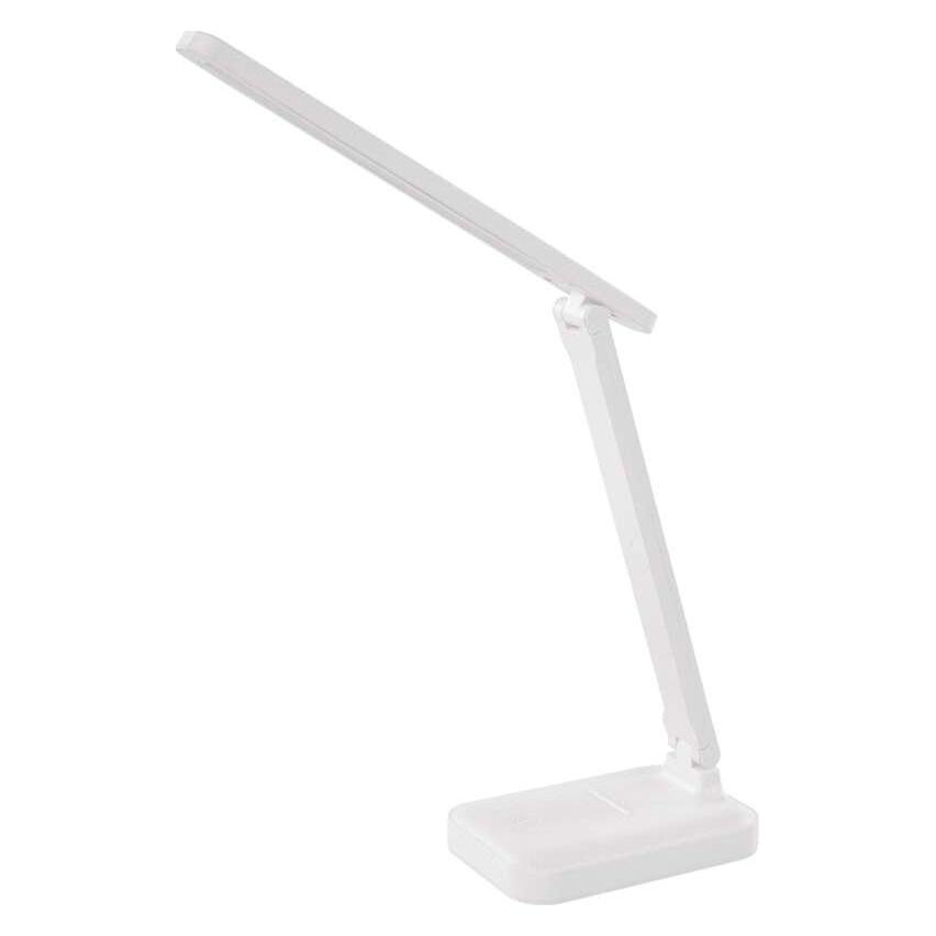 EMOS Lampe de table LED AMY 5 W, luminosité 200 lm, batterie Li-ion 800 mAh, durée d'éclairage 35 h, design en cuir, support pour téléphone portable, intensité variable, couleur de la lumière
