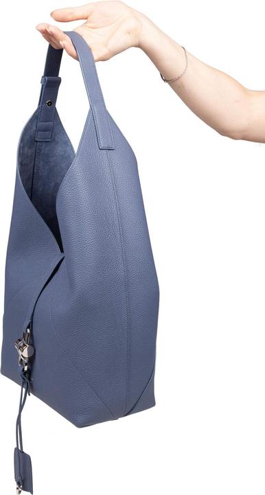 Produktbild Salvatore Ferragamo Ferragamo v-shaped hammered leather hobo bag, graphite blue