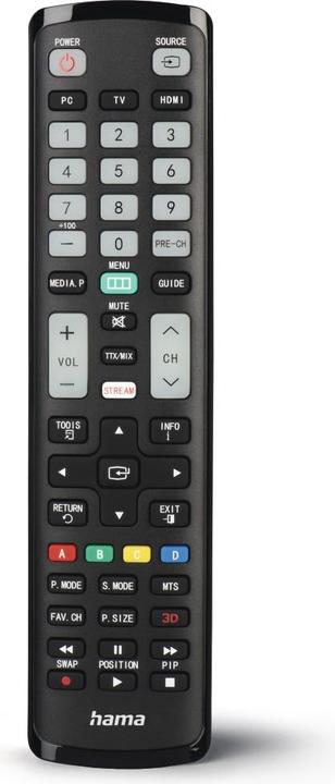 Actual product image Hama Universal remote control for Samsung TVs, IR, adaptive, illuminated buttons (Universal remote control, Infrared)