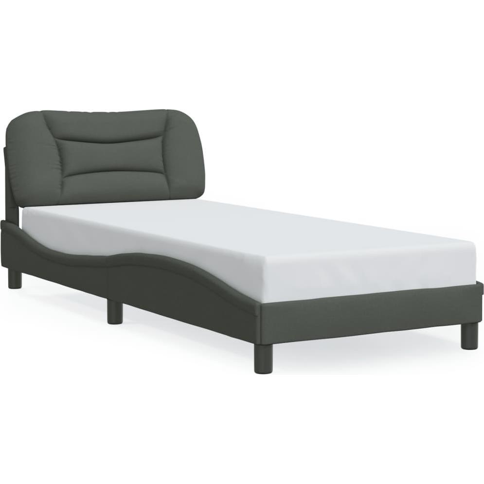 VidaXL, Bett, Bettgestell mit LED Stoff (90 x 200 cm)