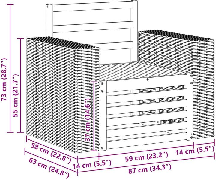 Produktbild vidaXL Outdoor-Sofa