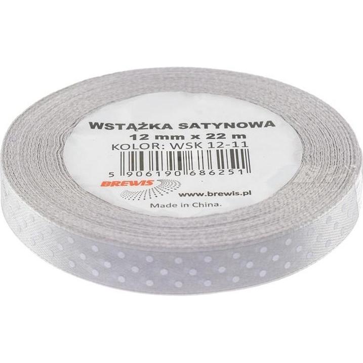 Brewis, Confezione regalo, Grau gepunktetes Satinband 12mmx22m