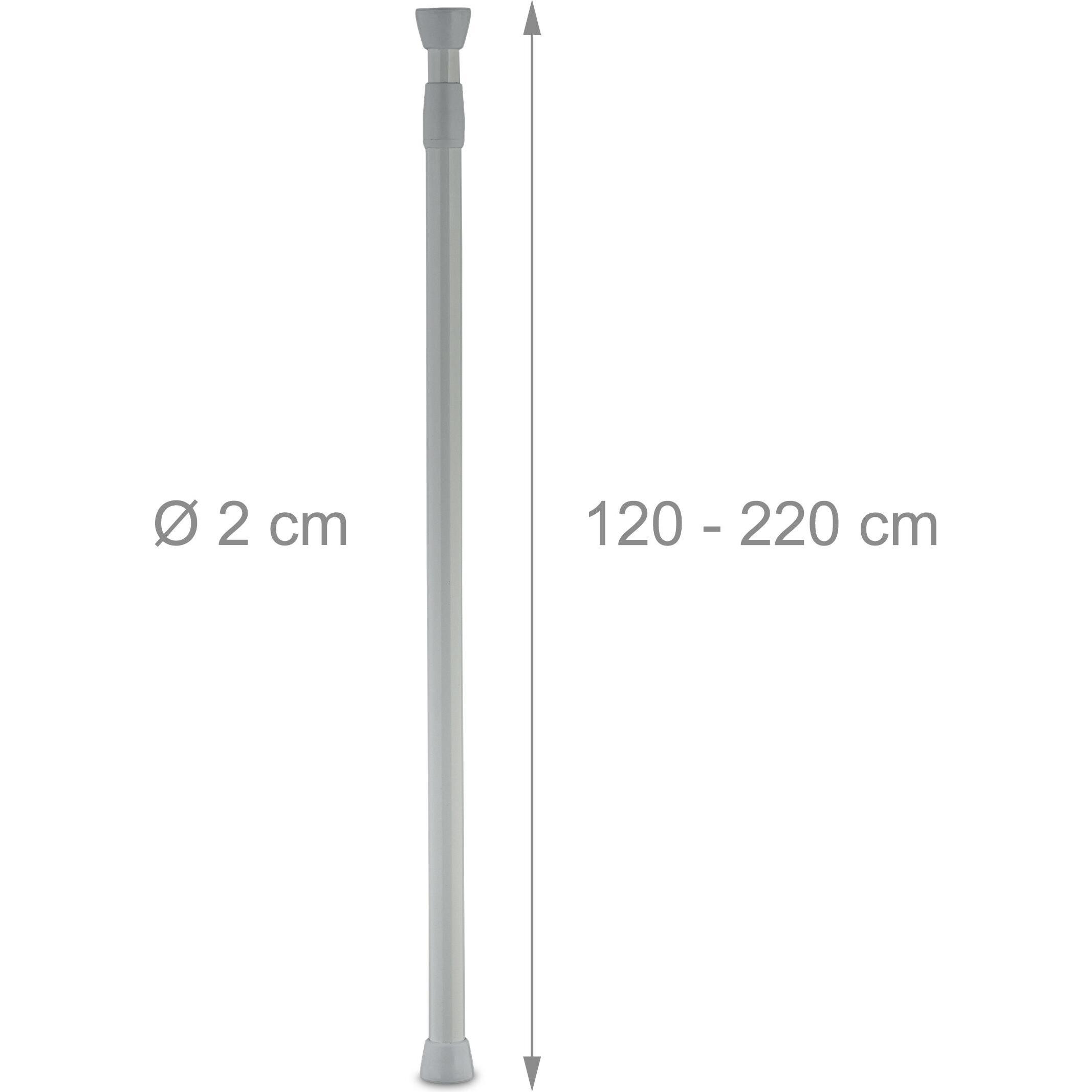 Relaxdays, Bastone per tenda doccia, Asta telescopica