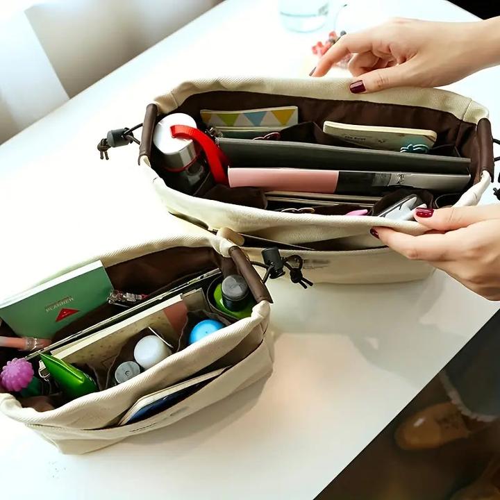 Actual product image Only-Bags.Store Minimalist casual storage organiser, versatile drawstring insert pouch for tote
