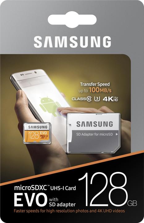 Produktbild Samsung EVO - microSDXC Card (128 GB, microSDXC, U3, UHS-I)