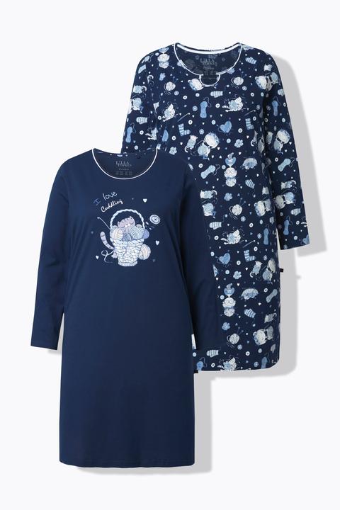 Produktbild Ulla Popken Bigshirts, 2er-Pack, Katzen, Rundhals, Langarm (44)