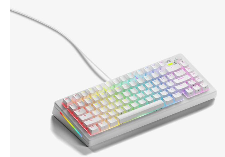 Actual product image Glorious GMMK 3 75 % Custom Gaming Keyboard - Pre-Built, ANSI (US), Fox Switches, white (US, Cable)