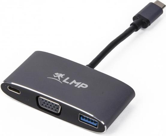 Produktbild LMP USB-C 3.1 zu VGA&USB3.0 Adapter (USB 3.0, USB Typ-C, VGA, 20 cm)
