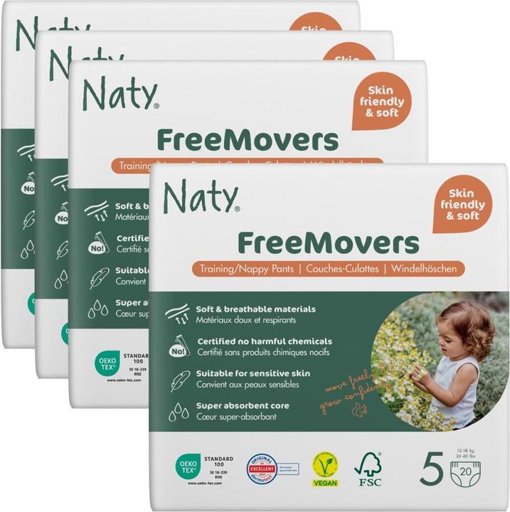 Produktbild Naty Bio-Windelhöschen (Gr. 5, Monatsbox, 80 Stk.)