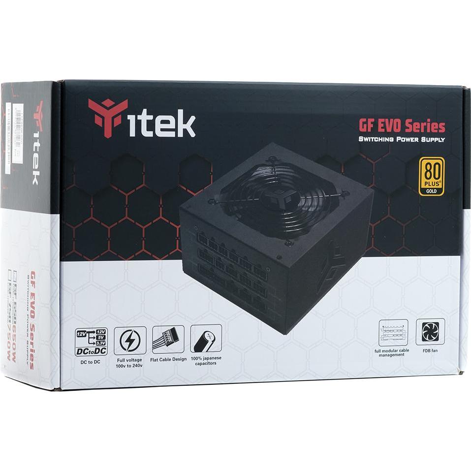 Thumbnail - Itek Alimentation ATX compatible GF650 Evo - 650W (650 W), PC Netzteil, Schwarz