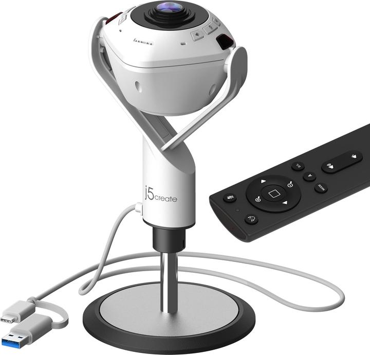 Produktbild j5Create JVU368-N 360°-AI-gesteuerte-Webcam mit Freisprecheinrichtung (2.10 Mpx)