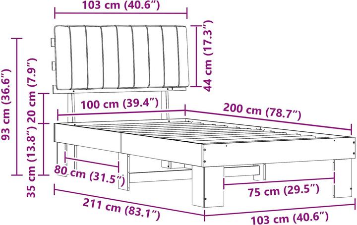 Image du produit vidaXL Bettrahmen (100 x 200 cm)