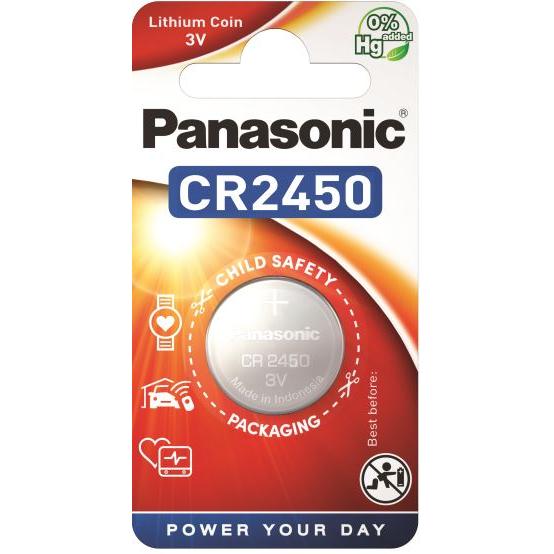 Panasonic Potenza al litio CR2450 (1 pz., CR2450, 620 mAh), Batterie + pile