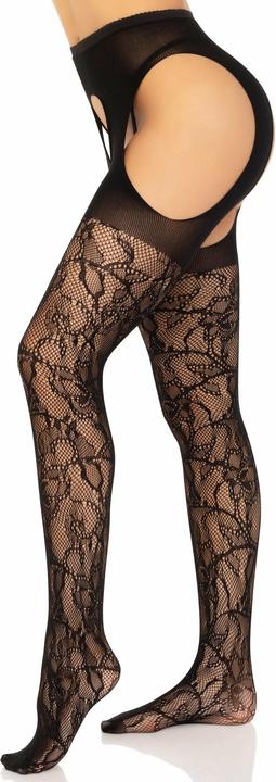Produktbild Leg Avenue Strumpfstrümpfe Aus Spitze Schwarz (One Size)