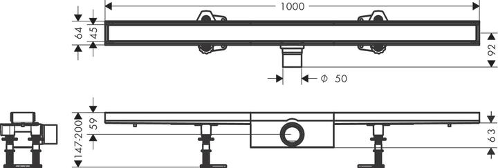 Produktbild hansgrohe HG Duschrinne RainDrain Compact Komplettset 1000mm (1000 mm)