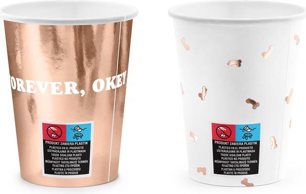 Actual product image Partydeco Paper cups Same penis forever, mix, 220ml (1 pkt / 6 pc.) (6 x)
