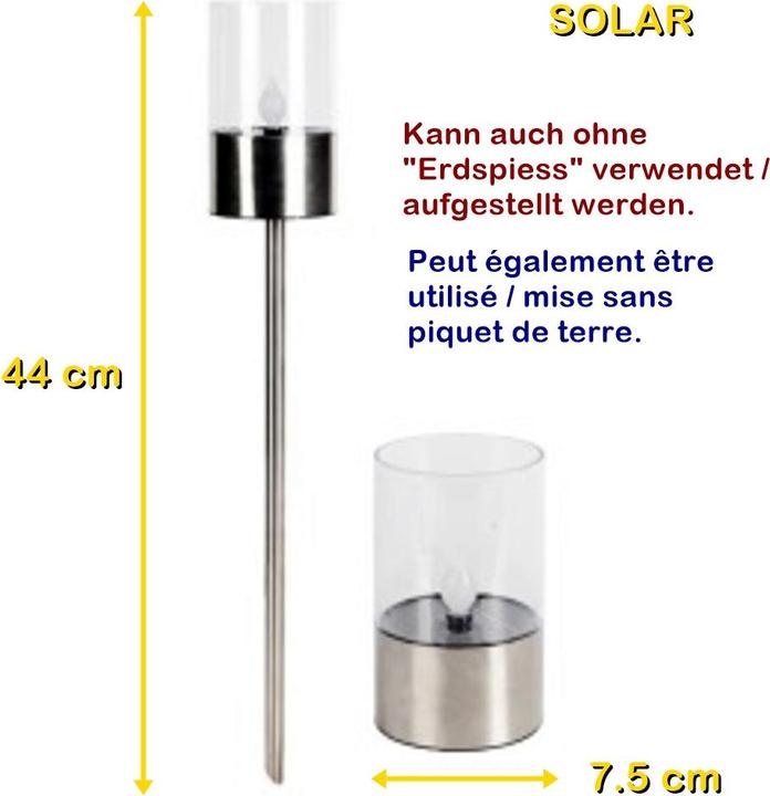 Produktbild GuGus LED Solar Leuchte mit Kerzenflackern (60 lm)