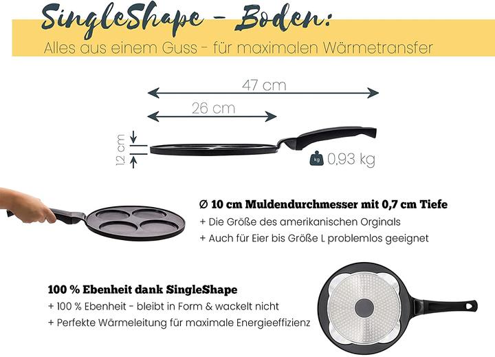 Image du produit Endusor Poêle à crêpes (26 cm, Poêle à frire, Fonte d'aluminium)
