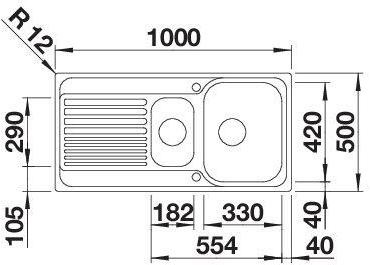 Actual product image Blanco Tipo II 6 S (Fitted sink, 100 cm, 50 cm)