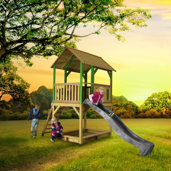 Immagine prodotto Axi Pumba Play Tower Marrone/Verde - Scivolo Grigio