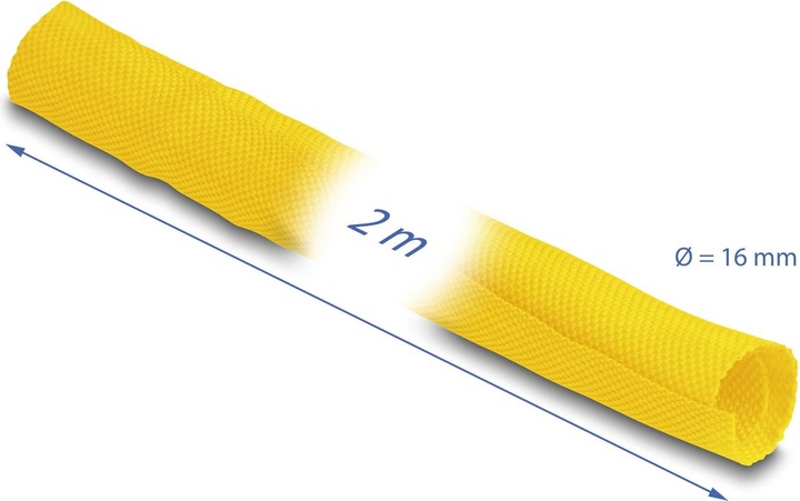 Produktbild Delock Kabelschlauch selbstschliessend 2 m x 16 mm Gelb (Kabelschlauch, 200 cm)
