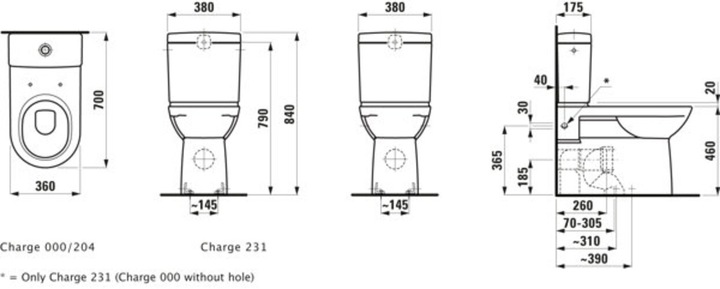 Produktbild Laufen Stand-WC-Kombination PRO Tiefspüler, 6 l manhattan