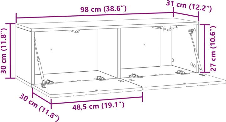 Produktbild vidaXL Wandschrank (31 x 30 x 30 cm)