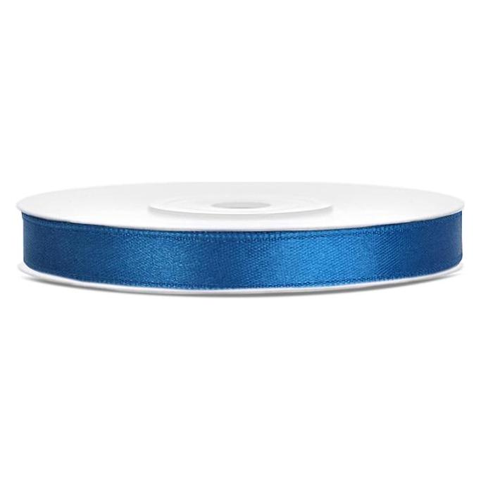 Partydeco, Cadeauverpakking, Satijnlint, Blauw, 6mm/25m (1 Pkt / 1 St.)