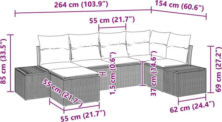 Produktbild vidaXL Gartensofa-set