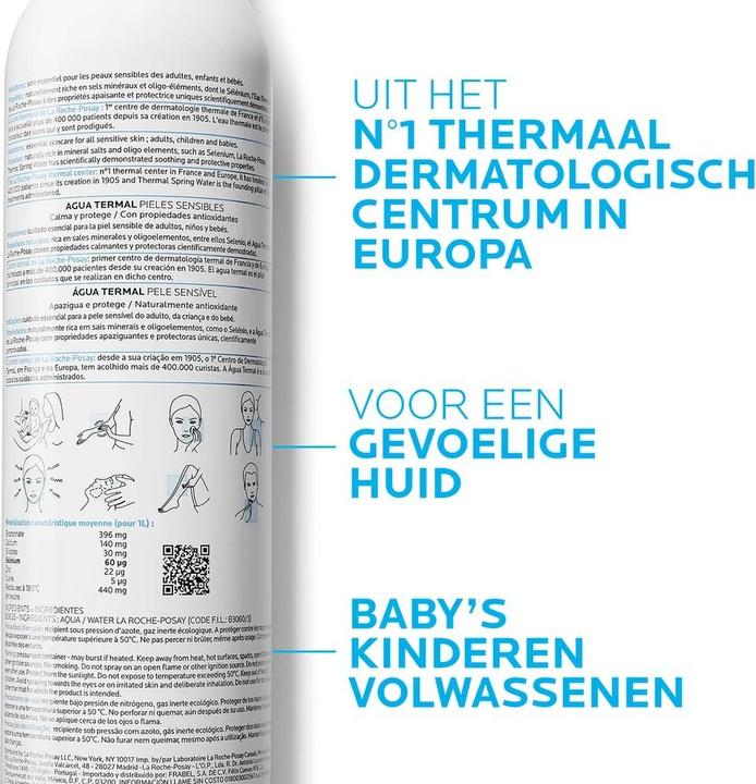 Nährwerte und Zutaten La Roche Posay Thermalwasser Spray für empfindliche Haut (Reinigungstücher Gesicht, 360 g)
